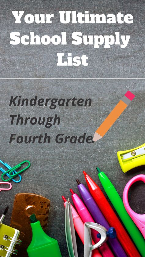 When it's time to shop for school supplies, this school supplies checklist for grades kindergarten through fourth is a great place to start your back-to-school shopping! Kindergarten School Supply List, School Supplies Checklist, School Supply List, Clorox Wipes, Free Printable Activities, School Supplies List, Pocket Folders, School Supply, Ruled Notebook