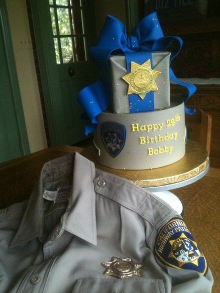 Highway Patrol Cake, Retirement Cake, Square Cake, Highway Patrol, Patrol Party, Simple Cake, Happy Birthday Love, Rice Paper, Police Officer