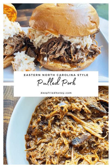 Eastern Carolina Pulled Pork, North Carolina Pulled Pork Slow Cooker, Pulled Pork Without Bbq Sauce, Carolina Pulled Pork Slow Cooker, Pulled Turkey Recipes, North Carolina Pulled Pork, Bbq Pork Shoulder, Carolina Style Pulled Pork, Bbq Pork Crockpot