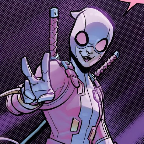 Gwenpool Comic Panel, Gwenpool Pfps, Gwenpool Banner, Gwen Pool Pfp, Gwen Pool Icons, Gwenpool Aesthetic, Gwenpool And Deadpool, Marvel Comic Panels, Pink Deadpool