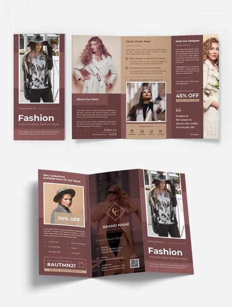 Brochure Design Fashion, Infinity Iphone Wallpaper, Tri Fold Brochure Design, Fold Brochure Design, Brochure Design Layouts, Lookbook Design, Trifold Brochure Design, Graphic Design Tutorials Learning, Fashion Illustrations Techniques