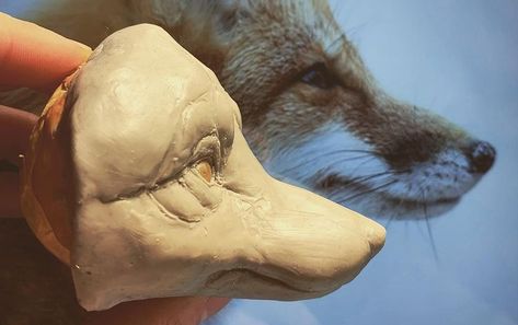 Clay Fox, Fox Sculpture, Scale Art, Dane Dog, Ceramic Artwork, Polymer Clay Sculptures, Fox Head, Clay Animals, Ceramic Animals