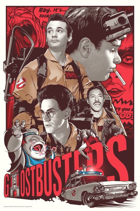 Ghostbusters - Team/Ghosts Ghostbusters Poster, Classic 80s Movies, 80s Movie Posters, Ghostbusters 1984, Art Geek, Photo Star, Best Movie Posters, Anniversary Art, Sigourney Weaver