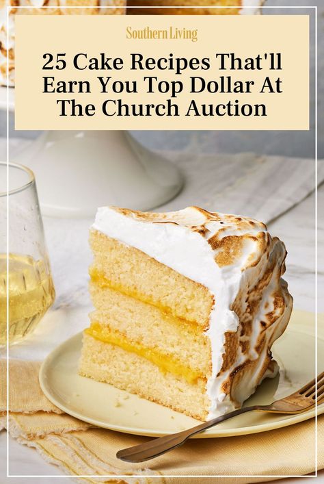 It’s never too early to start planning what to bring to a church event, especially a church auction or bake sale. While we might not have the exact recipe of your aunt's award-winning German chocolate cake, we have a few classic cake recipes that will get the bidding up fast. We’ve pulled together the perfect combination of our most wow-worthy recipes as well as some simple yet delicious ones that will get people bidding from the moment your cake is up. Don’t worry, even some of the most inexperienced of bakers can pull some of these recipes together in a snap. #recipeideas #recipes #cakes #cakerecipes #churchrecipes #bestcakes Best Cakes For A Cake Auction, Baking Contest Winning Recipes, Grandbaby Cakes Recipes, Award Winning Cake Recipes, Cake Auction Cakes, Award Winning Cakes, Southern Cake Recipes, Hummingbird Cake Southern Living, Dessert Auction