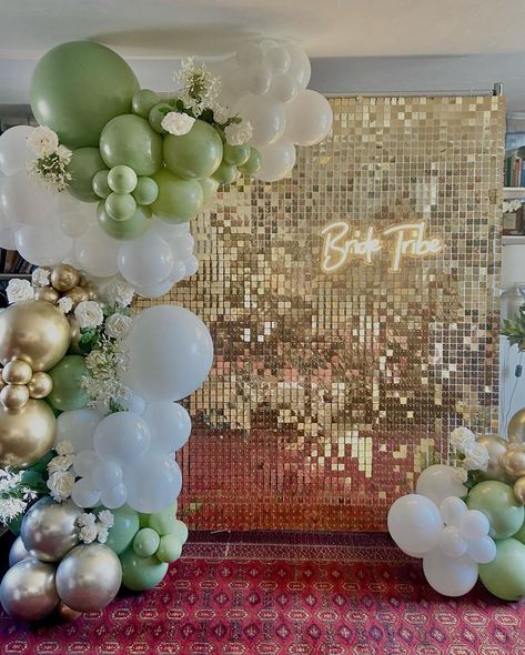 LOVE FROM HOLLIE on Instagram: “Bride tribe baby . . The ultimate selfie station piece for your event THE SEQUIN WALL . Neon sign - @bbeventstyling 👌🏻 . #sequinwall…” Selfie Station, Sequin Wall, Selfie Wall, Balloon Creations, Shimmer Wall, Bride Tribe, Balloon Garland, Balloon Decorations, Neon Sign