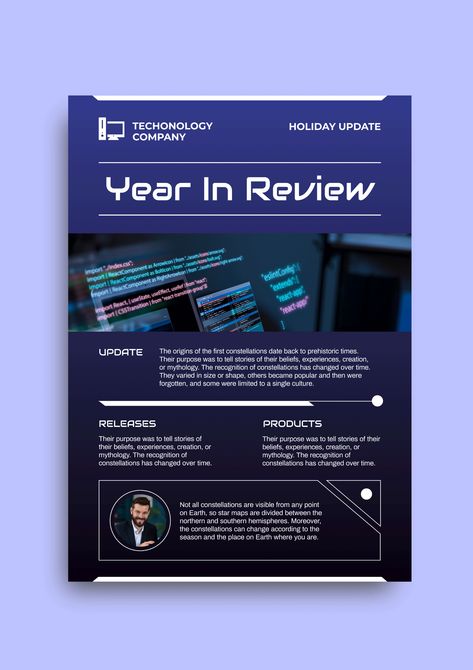 Gradient Futuristic Year In Review Holiday Printable Newsletter Tech Newsletter, Newsletter Template, Year In Review, Holiday Printables, Newsletter Design, Brand Kit, Free Graphic Design, Social Media Platforms, Say Hello