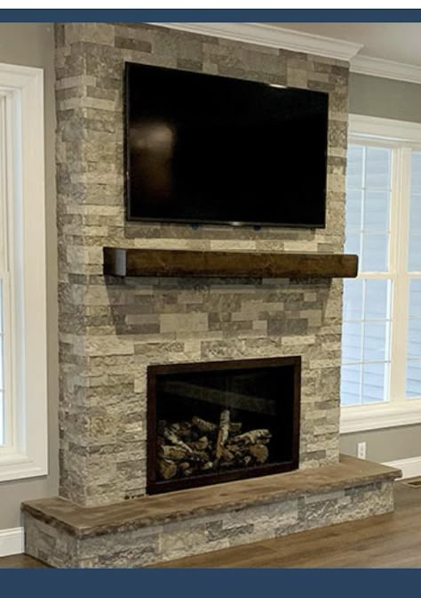 Luxury Home Fireplace, Electric Fireplace Tile Ideas, Fireplaces With Tv Above, Corner Fireplace Makeover, Modern Fireplace Ideas Living Rooms, Diy Shiplap Fireplace, Coastal Fireplace, Stone Fireplace Makeover, Stone Fireplace Wall