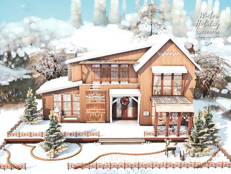 House Two Story, Winter Houses, The Sims 4 Lots, Sims 4 Family, French Apartment, Snow House, Sims 4 House Design, Casas The Sims 4, Sims Building