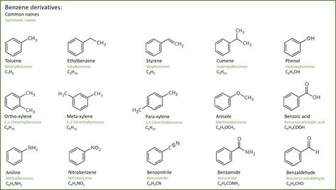 Benzene derivatives ( common names) Benzene Structure, Chemistry Help, Study Chemistry, School Goals, Chemistry Notes, Study Organization, Random Facts, Organic Chemistry, Common Names