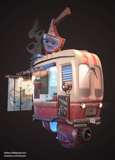 scifi food truck - Google Search Cyberpunk Food Truck, Futuristic Food Truck, Food Truck Concept Art, Scifi Restaurant, Sci Fi Food, Scifi Car, Food Truck Art, Food Truck Concept, Egypt Concept Art