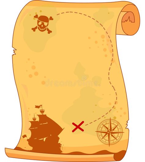 Pirate Map. Illustration of Pirate scroll with copy space , #Affiliate, #Illustration, #Map, #Pirate, #space, #copy #ad Pirate Scroll, Treasure Hunt Map, Pirate Clip Art, Spy Games For Kids, Pirate Map, Nautical Clipart, Pirate Coloring Pages, Pirate Invitations, Math Night