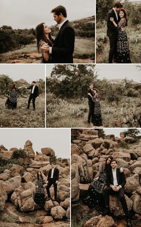 Enchanted Rock Elopement, Enchanted Rock Engagement Photos, Rock Engagement Photos, Rock Photoshoot, Rock Couple, Anniversary Pics, Engagement Shoots Poses, Vasquez Rocks, Engagement Photo Dress