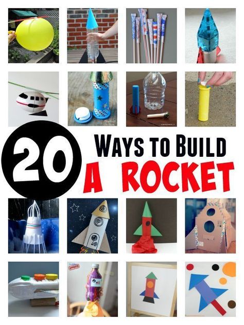 20 ways to build a rocket. Great rocket science experiments and rocket crafts for kids. How To Build A Rocket Ship For Kids, Make A Rocket Ship For Kids, Rocket Crafts For Kids, Rocket Crafts, Rocket Ship Craft, Straw Rockets, Build A Rocket, Rocket Craft, Space Unit