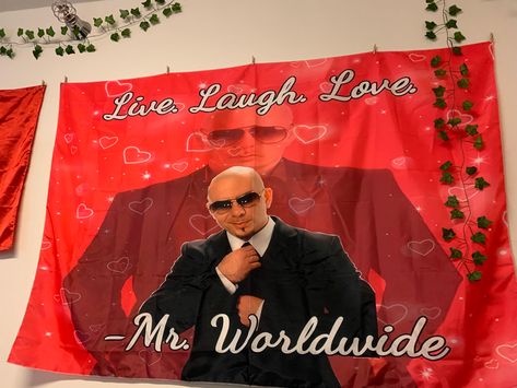 Mr. Worldwide funny tapestry Mr Worldwide Wallpaper, Mr World Wide, Mr Worldwide, Love Wall, Dorm Decor, Live Laugh Love, Pitbull, Bulldog, Wall Hanging