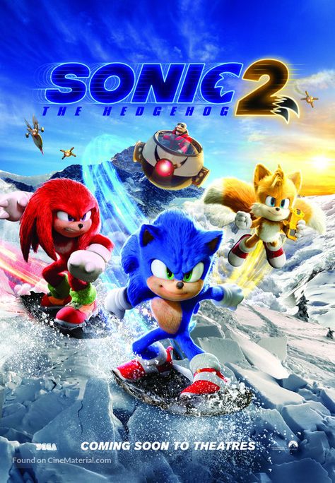 Sonic the Hedgehog 2 (2022) movie poster Sonic The Hedgehog Movie, Mario Day, Movie Sonic, Sonic The Hedgehog 2, Sonic Dash, Sonic The Movie, Sonic Movie, Hedgehog Movie, Sonic Birthday