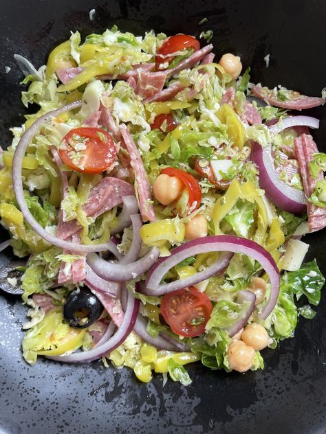 Italian Chopped Brussels Sprout Salad Brussels Sprout Salad, Philly Cheese Steak Sliders, Vegetarian Ideas, Affordable Recipes, Side Salads, Sprout Salad, Grocery Budget, Weekly Meals, Easy Budget