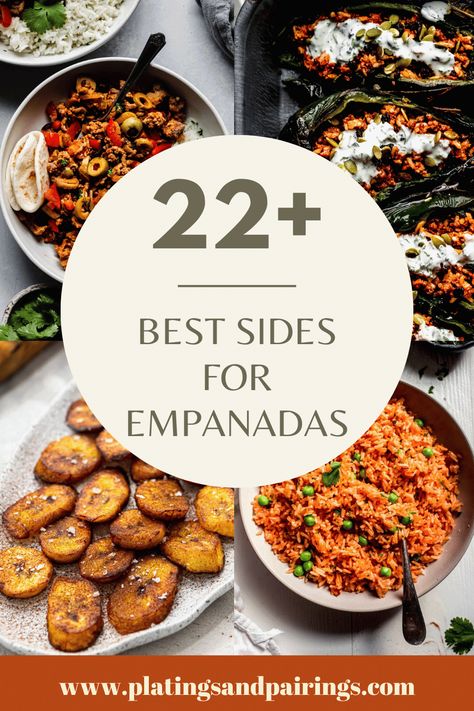 Wondering what to serve with empanadas for dinner? Look no further! I’m here to answer the question with these 22+ delicious side dishes. Find what you want to make in a hurry! What Side Dish Goes With Empanadas, Side Dish For Empanadas, Empanada Dinner Sides, Empanadas Side Dish, Sides For Empanadas Dinners, Empanada Side Dishes, What To Serve With Empanadas, Argentina Side Dishes, Latin Side Dishes