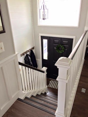 click on it...great before and after picks!-- Our Split Level Fixer Upper Split Foyer Remodel, Split Entry Remodel, Raised Ranch Remodel, Split Level Entryway, Bi Level Homes, Split Level Remodel, Split Foyer, Ranch Remodel, Split Level House