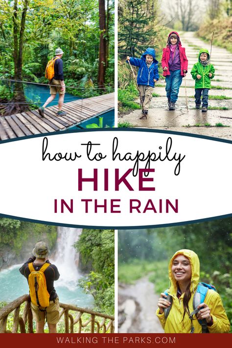 Hiking Outfit Rainy Days, Rainy Day Hiking Outfit, Rain Hiking Outfit, Rainy Hiking Outfit, Rainy Hike, Hiking Gear Women, Hiking In The Rain, Best Rain Jacket, Rain Outfit