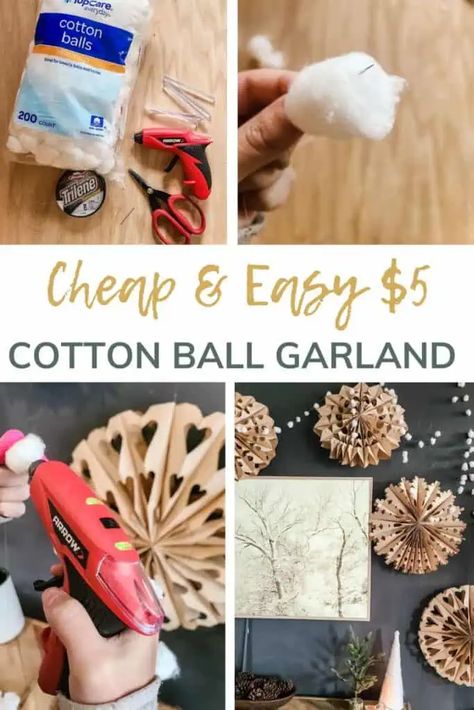 Learn how to make an adorable cotton ball garland for under $5 with this simple DIY tutorial. Create a cozy and budget-friendly decoration that adds a touch of charm to your home decor this winter season. Cotton Ball Garland, Paper Sack, Best Christmas Movies, Twins Birthday, Finger Protector, Ball Garland, Twin Birthday, Cotton Balls, Diy Garland