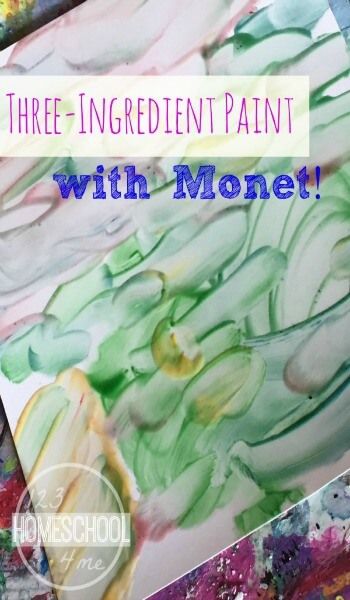 Finger Paint Recipe, Famous Artists For Kids, Artist Monet, 123 Homeschool 4 Me, Paint Recipe, Montessori Art, Recipe For Kids, Finger Paint, Monet Art