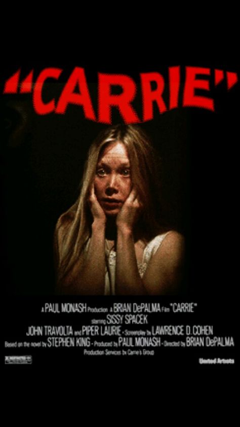 Carrie Poster, English Project, English Projects, Poster Project, John Travolta, Cult Movies, Laugh At Yourself, Stephen King, Good Movies