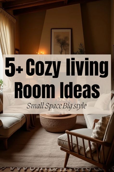 Feeling cramped in your small living room?  I've got you covered! ✨ Discover 5+ practical and stylish living room decor ideas to maximize small space and create a warm, inviting atmosphere.   Transform your small space into a cozy haven!  ➡️ Read the article & get inspired! #cozylivingroom #smalllivingroom #livingroomdecorideas #homedecor #smallspacedecor #livingroomdecorideas #interiordesignideas #cozylivingrooms Ideas For A Snug Room, Comfortable Sitting Room Ideas, Cozy Small Living Room With Fireplace, Living Room Inspiration Cozy Vintage, Small Living Room Ideas Fireplace, Cozy Sitting Room Ideas Small Spaces, Modern Cozy Living Room Ideas, Small Lounge Room Ideas Cosy, Small Craftsman Living Room