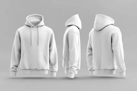 ↑↑↑ Larger size on website 🔸 The image shows a white hoodie, displayed from three different angles: front, side, and back. It has Plain Gray Background, Plain White Hoodie, Different Angles, Plain White, Gray Background, White Hoodie, Kangaroo Pocket, Kangaroo, Long Sleeve