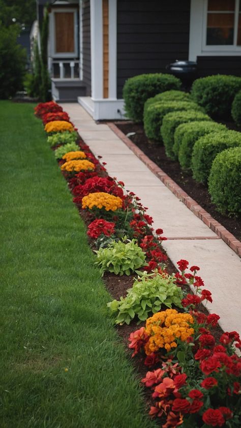 Transform your home's curb appeal with stunning flower beds in front of the house Discover raised bed ideas that require low maintenance and allow you to showcase beautiful blooms year-round Our DIY guide explores easy perennial options that thrive in full sun perfect for creating a rustic look Plus we delve into how to incorporate decorative stones and white rocks to enhance your flower beds and complement your landscape Dive into our blog post for inspiration on designing y Flower Bed Front Of House, Front Yard Flower Garden, Raised Bed Ideas, Year Round Flowers, Easy Perennials, White Rocks, Decorative Stones, Flower Bed Ideas, Front Lawn