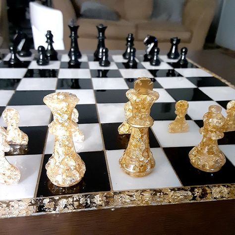 I am very pleased how my first Chess set is coming out. #resinchess #resinartwork #resinset #resinpour #resinchesspieces #resinchessset #resinchessboard #resinchessgame #resin #resinart #resincraft Chess Resin Idea, Diy Resin Chess Set, Resin Chess Board Ideas, Chess Resin, Resin Chess Board, Resin Chess Pieces, Resin Chess Set, Epoxy Resin Diy, Resin Crafts Tutorial