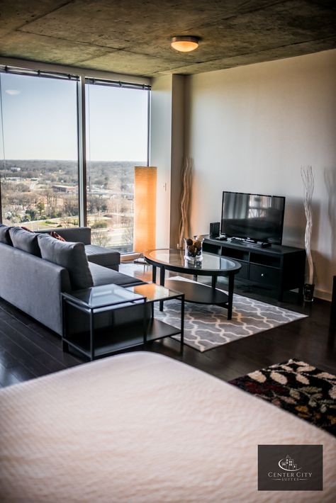 Luxury high-rise suite. Center City Suites furnished apartments Charlotte NC Luxury High Rise, Temporary Housing, Furnished Apartments, Center City, Furnished Apartment, Charlotte North Carolina, Charlotte Nc, 2 Bedroom, Corner Desk