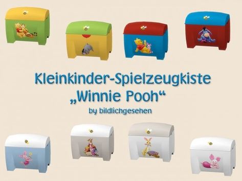 Akisima Sims Blog: Toy box "Winnie the Pooh" • Sims 4 Downloads Shih Tzu Mix, Play Sims, The Sims 4 Packs, Crate Training, Dog Projects, Sims 4 Toddler, Sims 4 Cc Furniture, Pooh Bear, Senior Dog