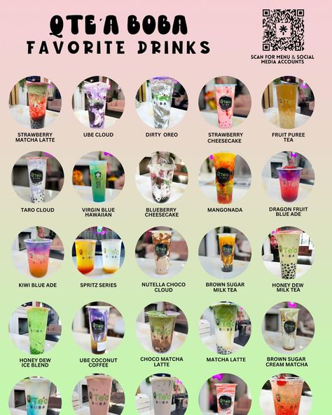 Drink Name Ideas, Boba Menu, Tea Names, Boba Time, Fun Places For Kids, Boba Shop, Drink Names, Boba Drink, Fruit Puree