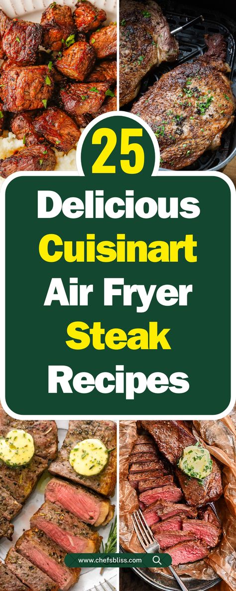 25+ Irresistible Cuisinart Air Fryer Steak Recipes for Perfectly Cooked Meat! – ChefsBliss Cuisinart Air Fryer Recipes, Air Fryer Steak Recipes, Cuisinart Air Fryer, Teriyaki Steak, Steak Rolls, Mignon Steak, Filet Mignon Steak, Garlic Steak, Air Fryer Steak