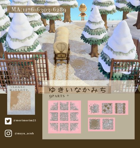 Acnh Christmas Code, Acnh Winter, Acnh Path, Path Design, Winter Cottage, New Animal Crossing, Animal Crossing Game, Winter Animals, Island Design