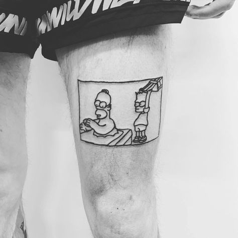 The Simpsons Tattoo, Simpson Tattoo, Simpsons Meme, Simpsons Tattoo, Tasteful Tattoos, Homer Simpson, Futurama, Minimalist Tattoo, The Simpsons