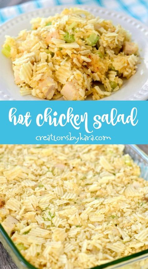 Easy Last Minute Dinner, Hot Chicken Salad, Hot Chicken Salads, Green Veggies, Hot Chicken, Chicken Salad Recipes, Dinner Salads, Easy Casserole, Chicken Casserole