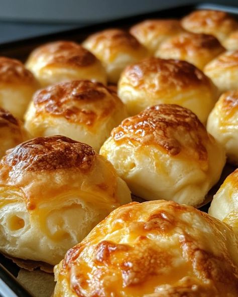 My family can't get enough of this!... - Casserole Kitchen Baked Cheese Buns, Recipes Using Can Cinnamon Rolls, Easy Cheese Buns, Costco Cheese Buns Recipe, Recipes With Can Biscuits, Recipes Using Frozen Bread Dough, Recipes Using Almonds, Doughy Desserts, Amish Sweet Bread