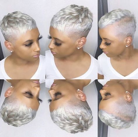 Blonde Hair Short Cut, Short Platinum Hair, Hair Color Grey Silver, Hairstyle Aesthetic, Short Platinum Blonde Hair, Best Short Hair, Alopecia Hairstyles, Short Hair Designs, Short Natural Curly Hair