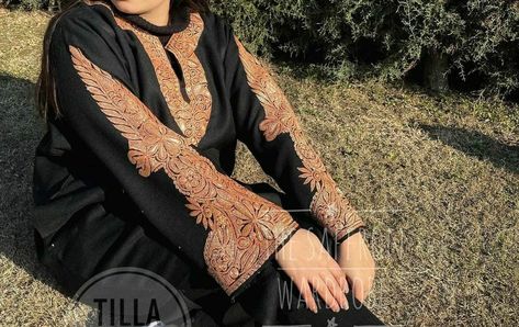 Tilla Embroidery Designs, Pheran Kashmiri Dress, Pheran Designs, Womens Winter Outfits, Kashmiri Tilla Embroidery, Kashmiri Dress, Outfits Suit, Tilla Embroidery, Desi Fits