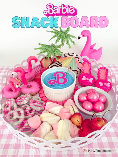 Barbie snack board, Barbie movie snacks, Barbie charcuterie board, Barbie treats snacks sweets cupcakes, Barbie pool float, Barbie flamingo donuts, Barbie pretzels, Barbie flamingo, Barbie pool dip, Barbie marshmallows, Barbie theme party ideas, Barbie movie night Barbie Birthday Snack Ideas, Barbie Movie Food Recipes, Charcuterie Board Barbie, Barbie Pretzels, Barbie Pool Party Food, Barbie Charcuterie Board Ideas, Barbie Snack Board, Barbie Movie Night Food, Barbie Movie Snacks