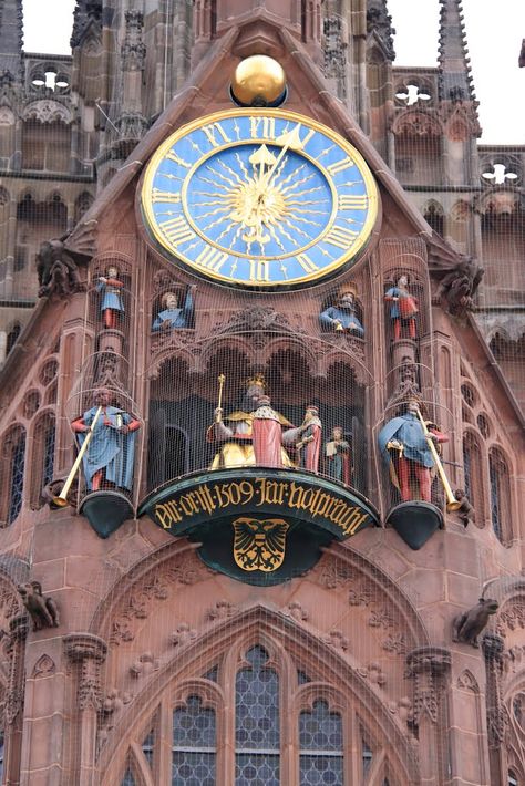 Clock Tower of Church of Our Lady, Nuernberg, Germany Nuremberg Germany, Visit Germany, Sundials, Travel Wishlist, Bavaria Germany, Round The World, Clock Tower, Germany Travel, Our Lady