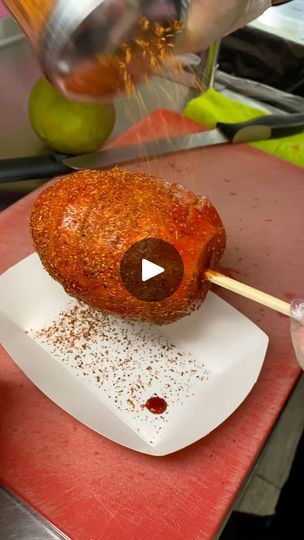 Chamoy & Tajin Mango on a Stick 🤤🥭 | Chamoy & Tajin Mango on a Stick 🥭 | By Foody FetishFacebook Tajin Mango, Tajin Recipes, On A Stick, A Stick, Mango, Quick Saves