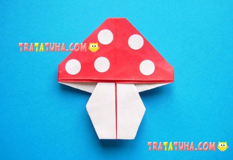 Origami Mushroom, Fly Agaric Mushroom, Painted Christmas Cards, Origami Step By Step, Cute Origami, Mushroom Drawing, Origami Paper Art, Book Origami, Scrap Material