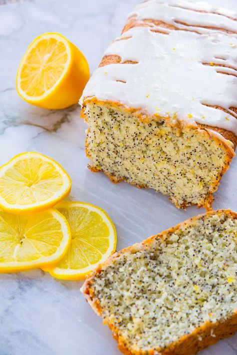 Lemon Poppyseed Cake Recipe, Poppy Seed Loaf, Lemon Poppy Seed Loaf, Poppy Seed Cake Recipe, Icing Glaze, Seed Loaf, Orange Loaf Cake, Poppyseed Cake, Poppy Cake