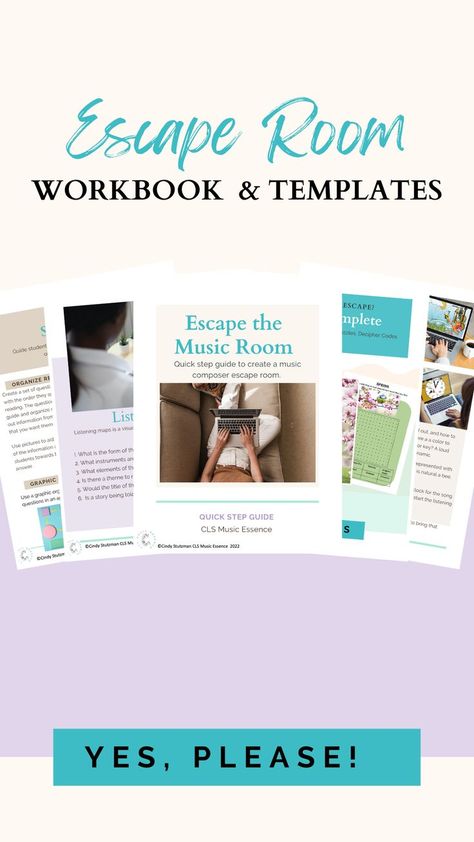 Are you looking for tips for escape room? This escape room in music free workbook with templates is a quick guide. It will walk you through how to set up an escape room, and give you ideas for escape room to bring music history alive in your music classroom. Create a kids escape room for music students is a fun way to teach about a music composer. Grab your free DIY guide and get started today! Diy Escape Room For Kids, Kids Escape Room, Diy Escape Room, Escape Room For Kids, Escape Room Puzzles, Organization Lists, Music Lesson Plans, Kids Music, Workbook Template