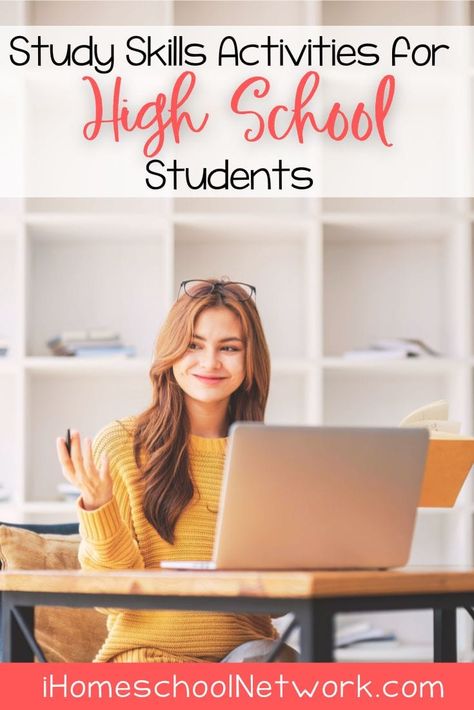 Study skills activities for high school students. Grab the list and pass it on to your homeschooling high schooler. via @ihomeschoolnet Study Skills Activities, Study Skills Worksheets, Activities For High School Students, Activities For High School, Good Study Habits, Best Study Tips, Effective Study Tips, Teaching Social Skills, Homeschool High School