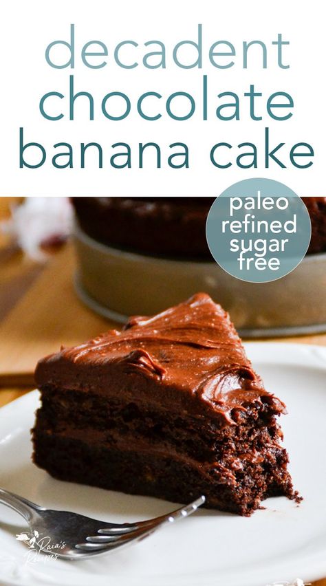 Banana Paleo Dessert, Honey Banana Cake, Honey Sweetened Chocolate Cake, Chocolate Banana Cake Healthy, Honey Chocolate Cake, Healthy Dessert Recipes Banana, Banana Sweetened Dessert, Naturally Sweetened Cake, Natural Sweetener Desserts