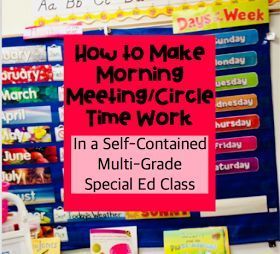 Lisa Goodell : How to Make Morning Meeting/Circle Time Work in Self-Contained Multi-Grade Special Ed Class One Piece Swimsuits 2020, Morning Circle, Asd Classroom, Kindergarten Special Education, Daily Schedules, Swimsuits 2020, Sped Classroom, Self Contained Classroom, Special Ed Teacher