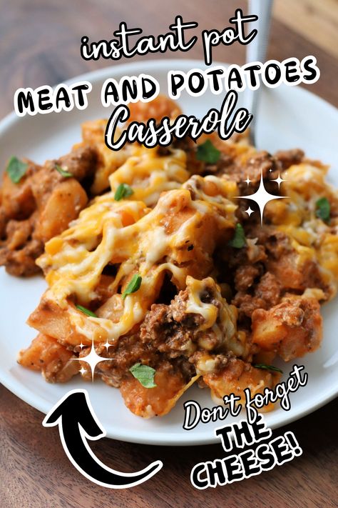 seasoned ground beef and potatoes with cream cheese and colby jack made fast in the Instant Pot. Ground Beef Insta Pot Recipes, Instant Pot Ground Beef Recipes, Instant Pot Beef Recipes, Potatoes With Cream Cheese, Pepper Steak Stir Fry, Instant Pot Meals, Asian Steak Bites, Creamy Pasta Bake, Easy Beef Stew